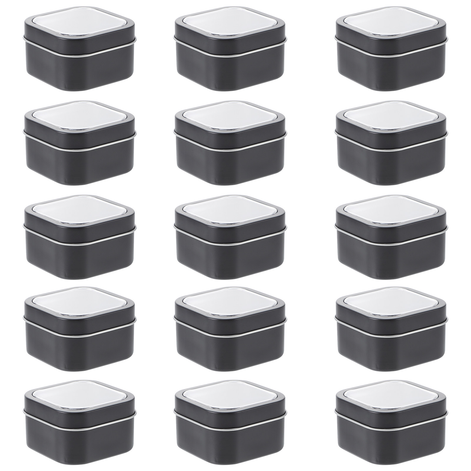 Metal Tin Lid 4Oz - 15Pcs Gift Packaging Boxes Square Metal