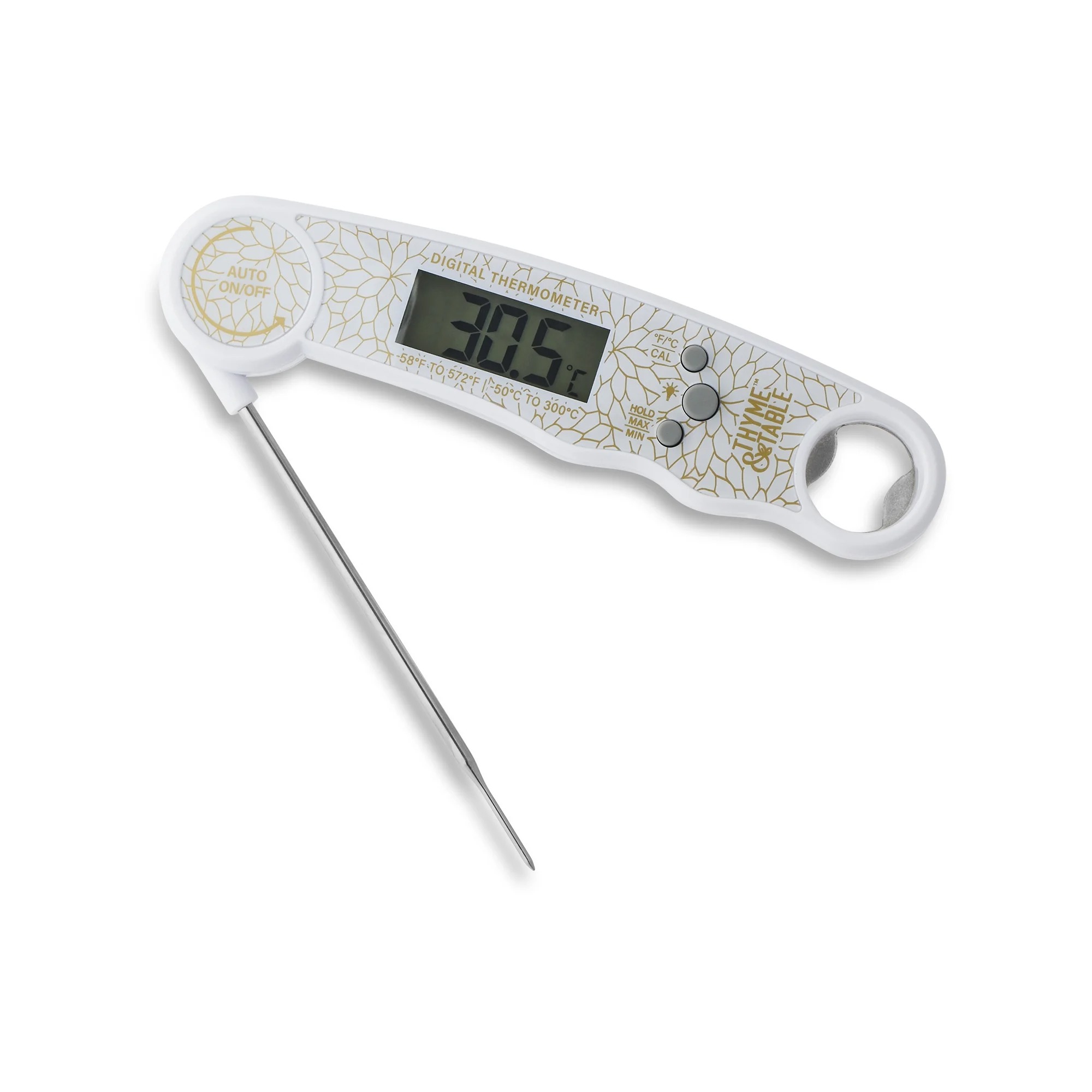 Digital Thermometer Probe - Collapsible Digital Meat Thermometer with Stainless