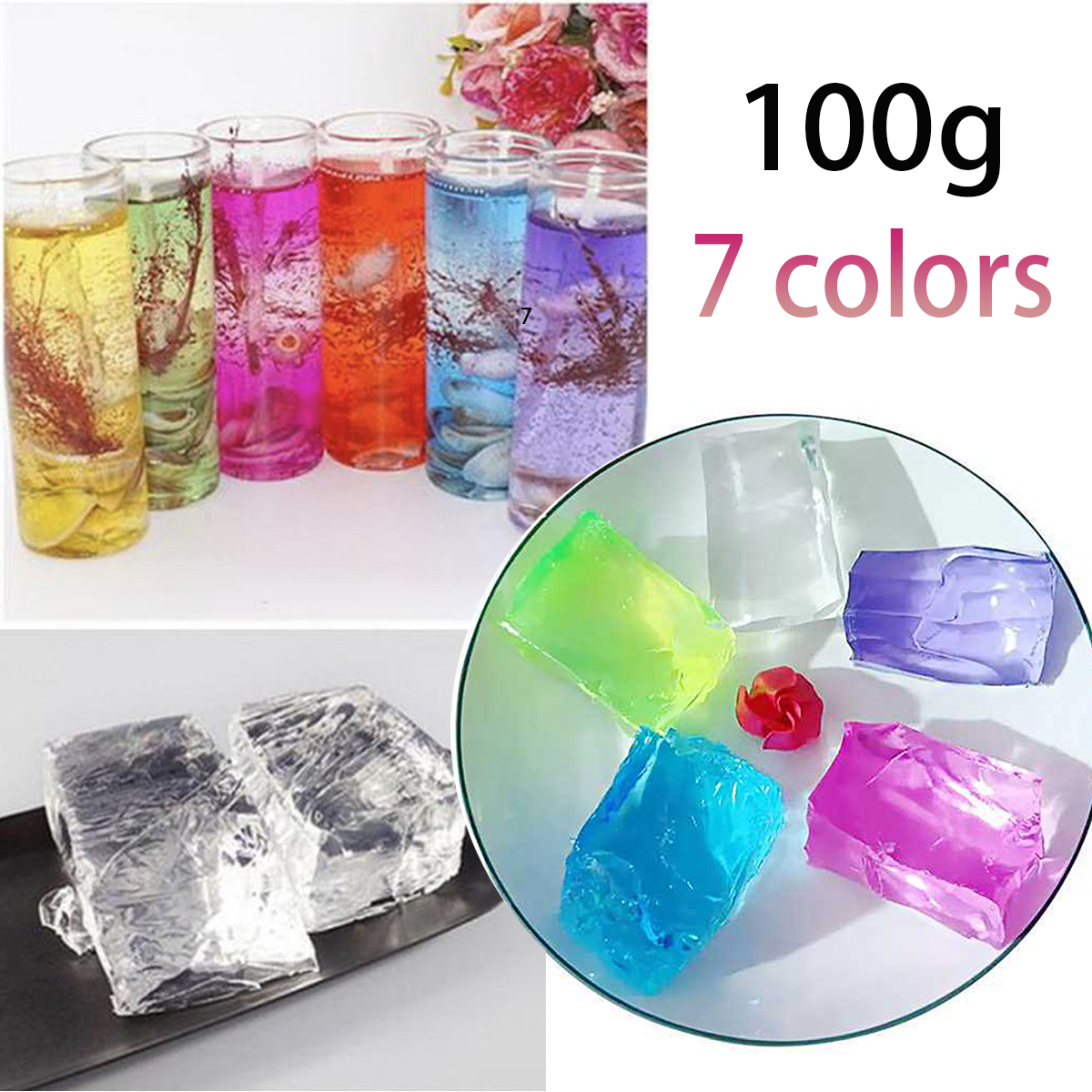 Candle Supplies Wholesale - 100G 7Colors Jelly Wax DIY Handmade