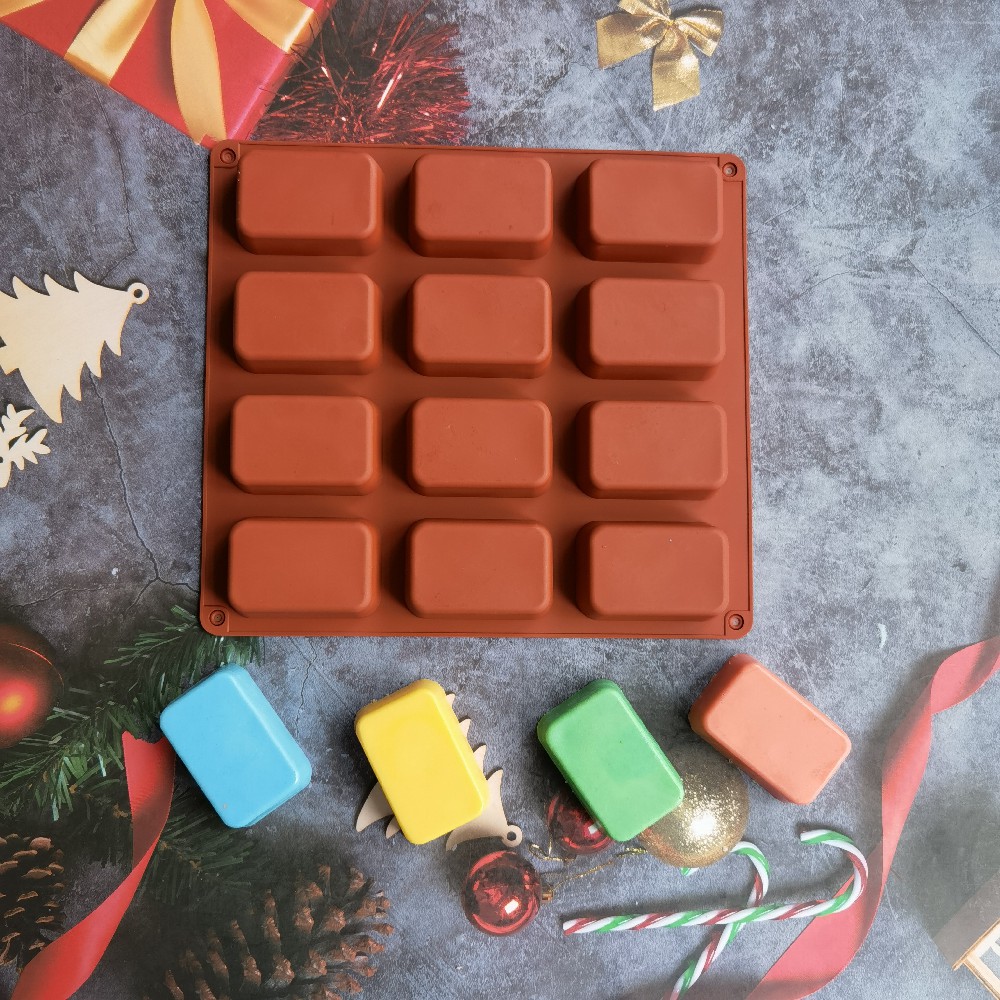 Candle Supplies Wholesale - 12 Cavity Square Silicone Soap Mold