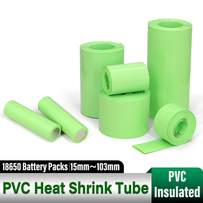 Shrink Sleeve Pvc - 1/3/5M Fruit Green 18650 PVC Heat