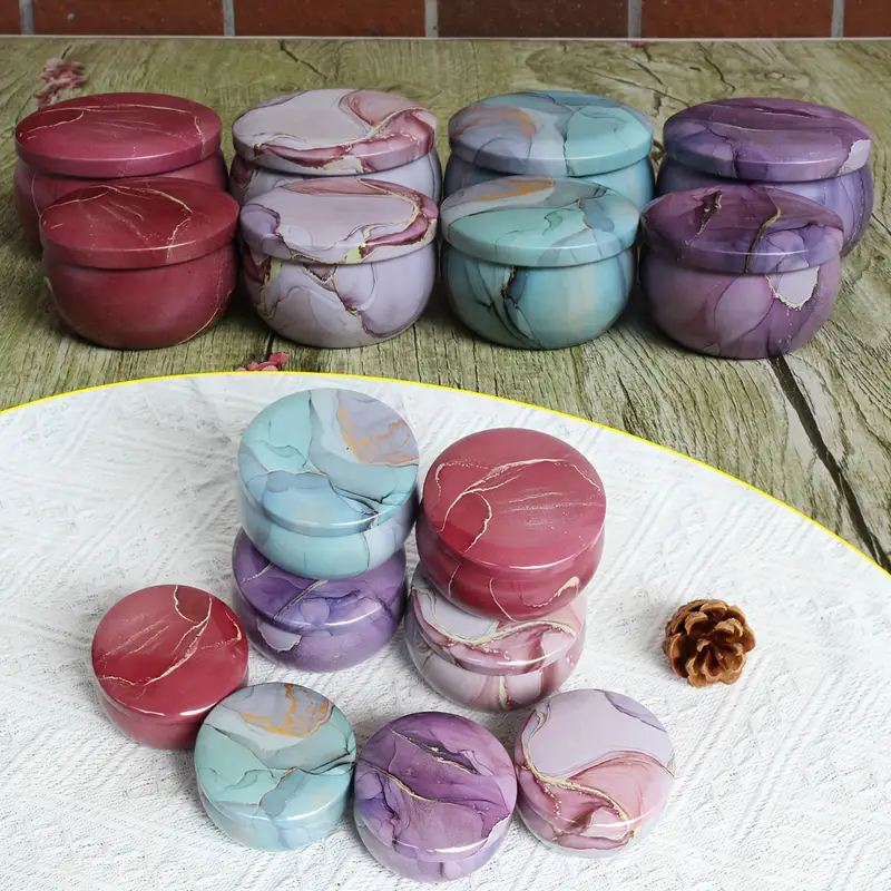 Metal Tin Lid 4Oz - 12pcs 2.2/4oz Candle Tins With Lids,