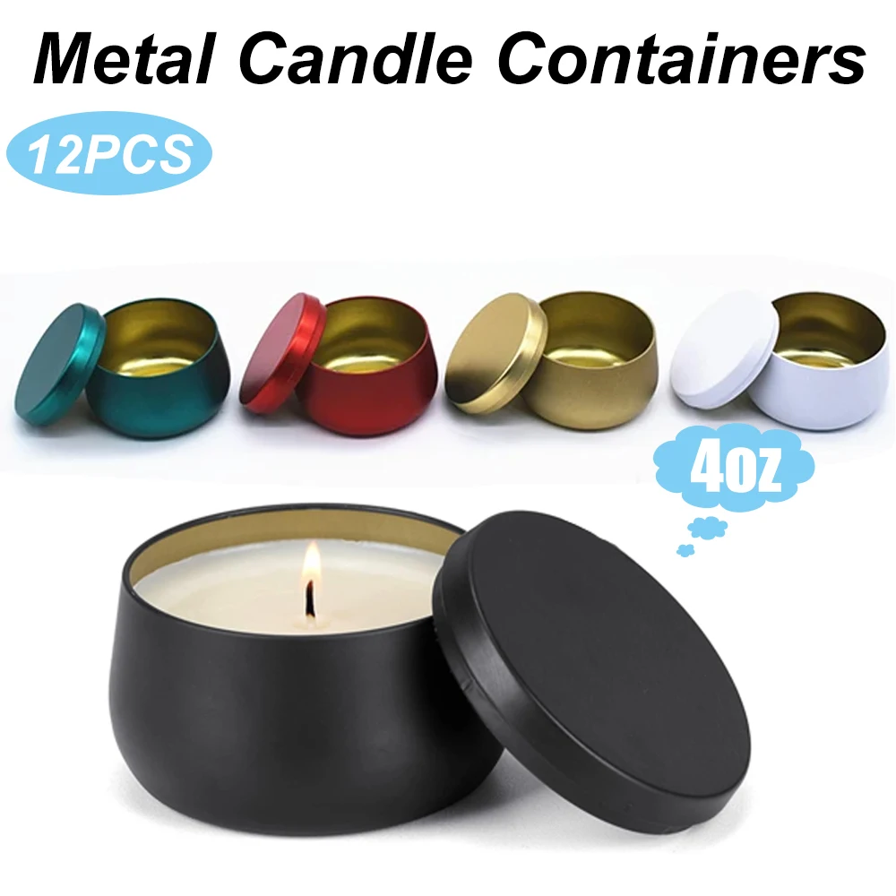 12PCS Metal Empty Tins With Li - Metal Tin Lid 4Oz recension och pris