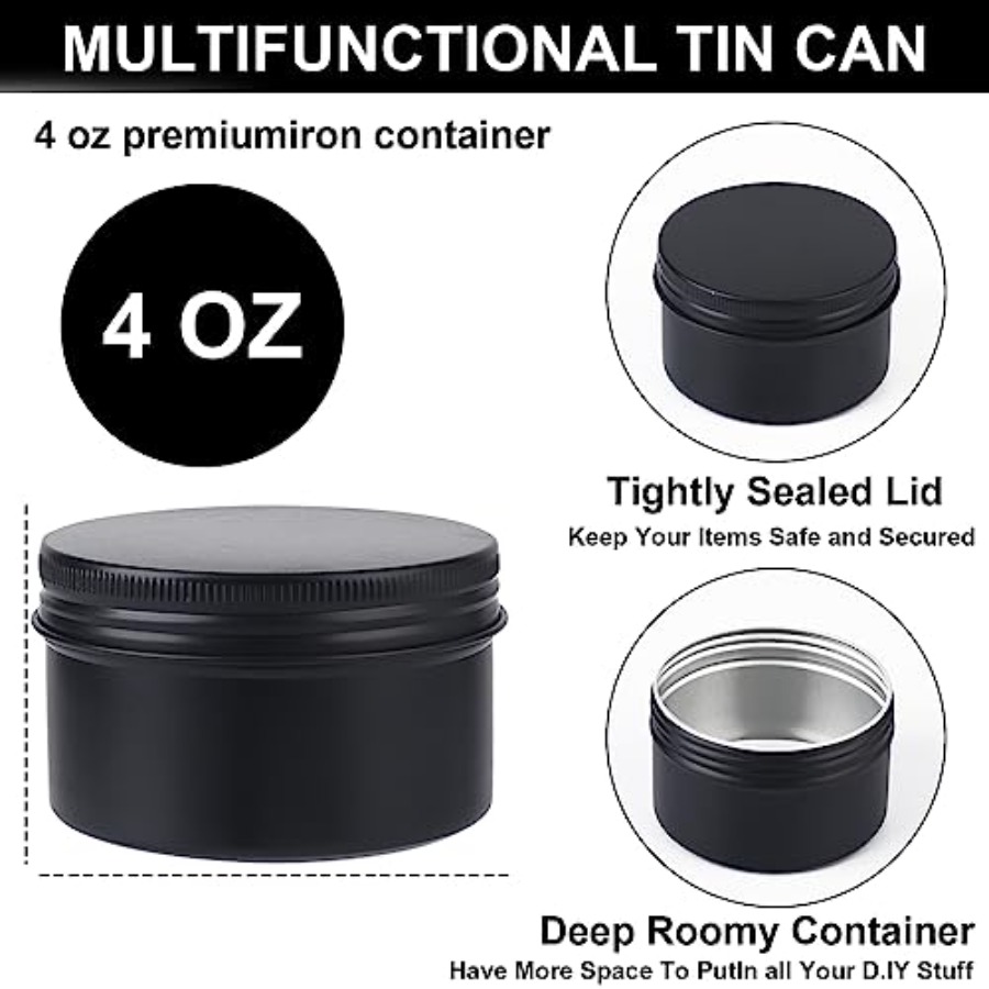64 Pack Round Cans with Screw  - Metal Tin Lid 4Oz recension och pris