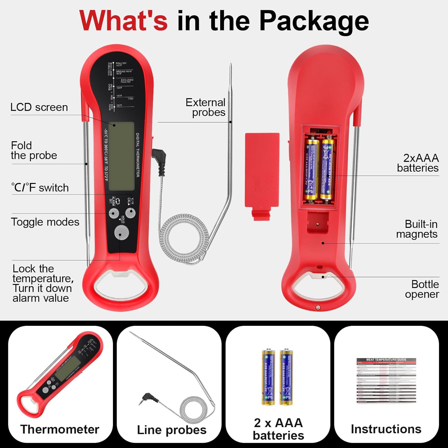 Professional Digital Meat Ther - Digital Thermometer Probe recension och pris