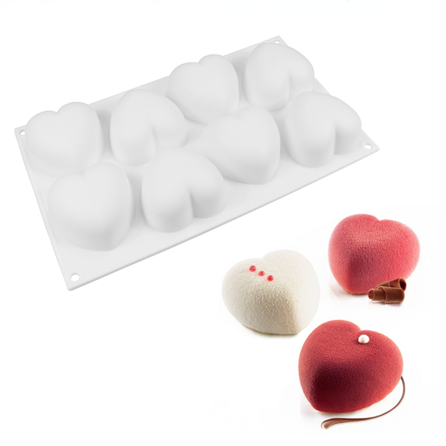 Love Heart Silicone Soap Mold  - Candle Supplies Wholesale recension och pris