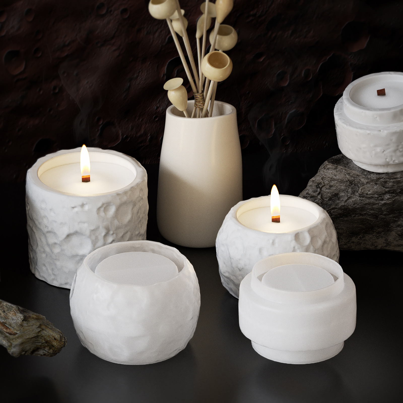 Lunar Texture Candle Jar Silic - Candle Making Supplies Jars recension och pris