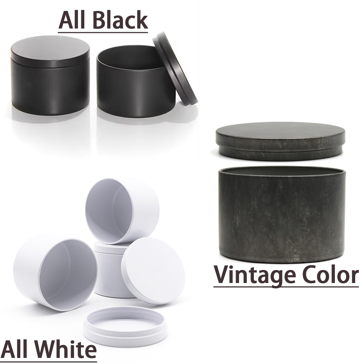 12Pack 4oz Black Candle Tin Se - Metal Tin Lid 4Oz recension och pris