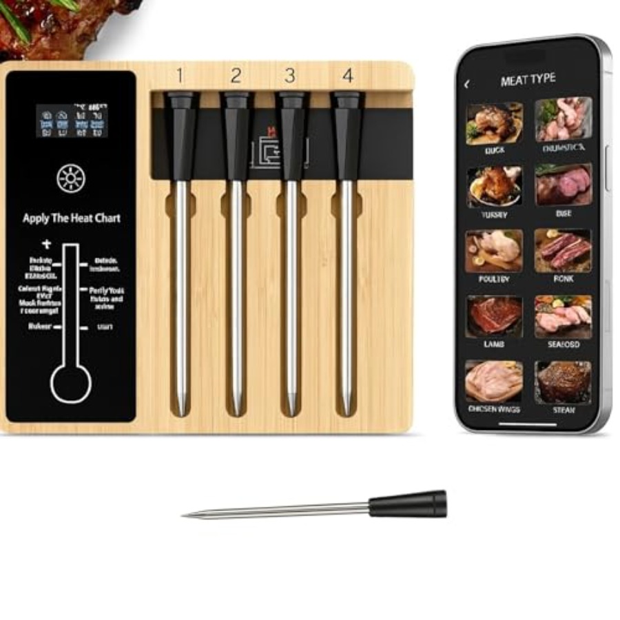 Bluetooth Meat Thermometer wit - Digital Thermometer Probe recension och pris