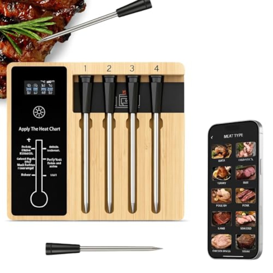 Bluetooth Meat Thermometer wit - Digital Thermometer Probe recension och pris