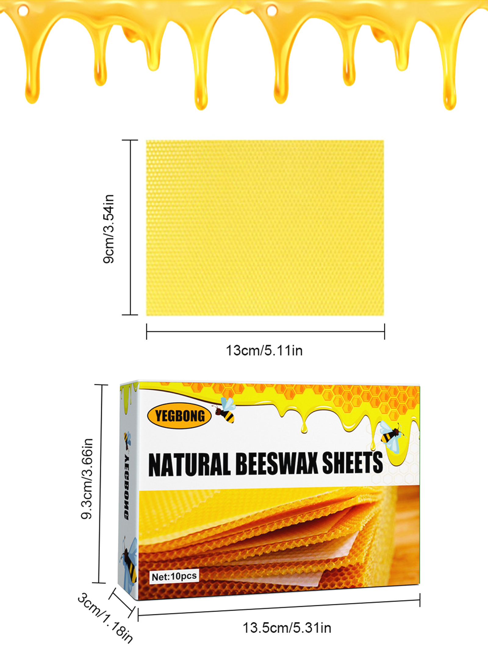 10Pcs Natural Honeycomb Bee Wa - Candle Supplies Wholesale recension och pris