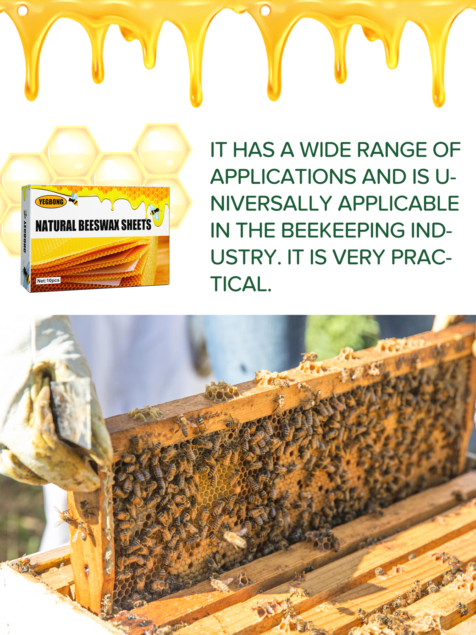 10Pcs Natural Honeycomb Bee Wa - Candle Supplies Wholesale recension och pris
