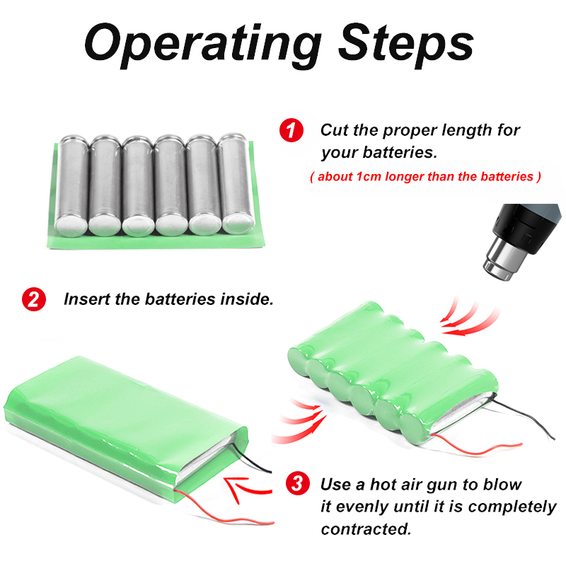 1/3/5M Fruit Green 18650 PVC H - Shrink Sleeve Pvc recension och pris