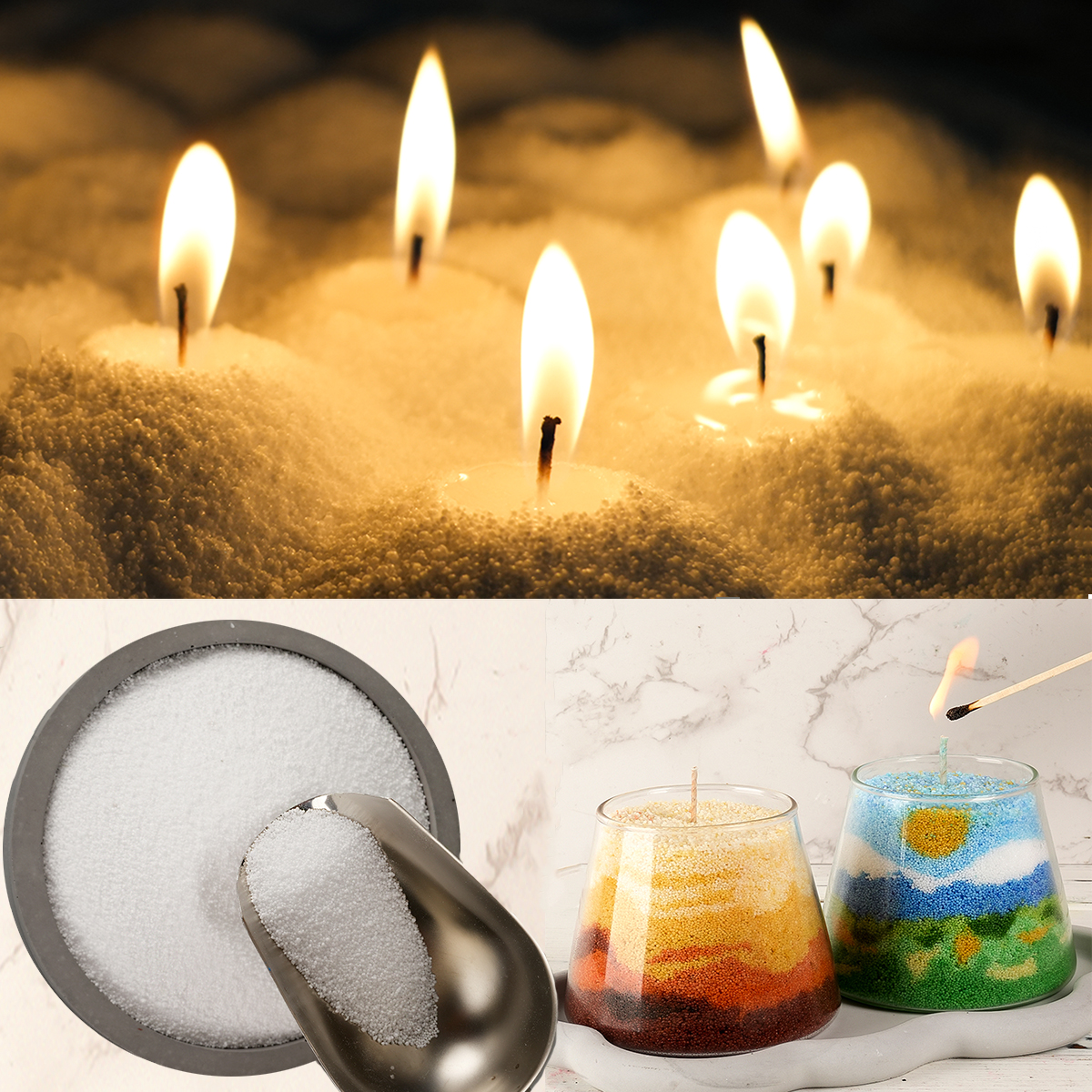 500g/1000g White Sand Wax Ice  - Candle Supplies Wholesale recension och pris
