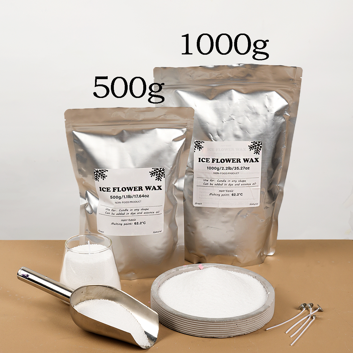 500g/1000g White Sand Wax Ice  - Candle Supplies Wholesale recension och pris