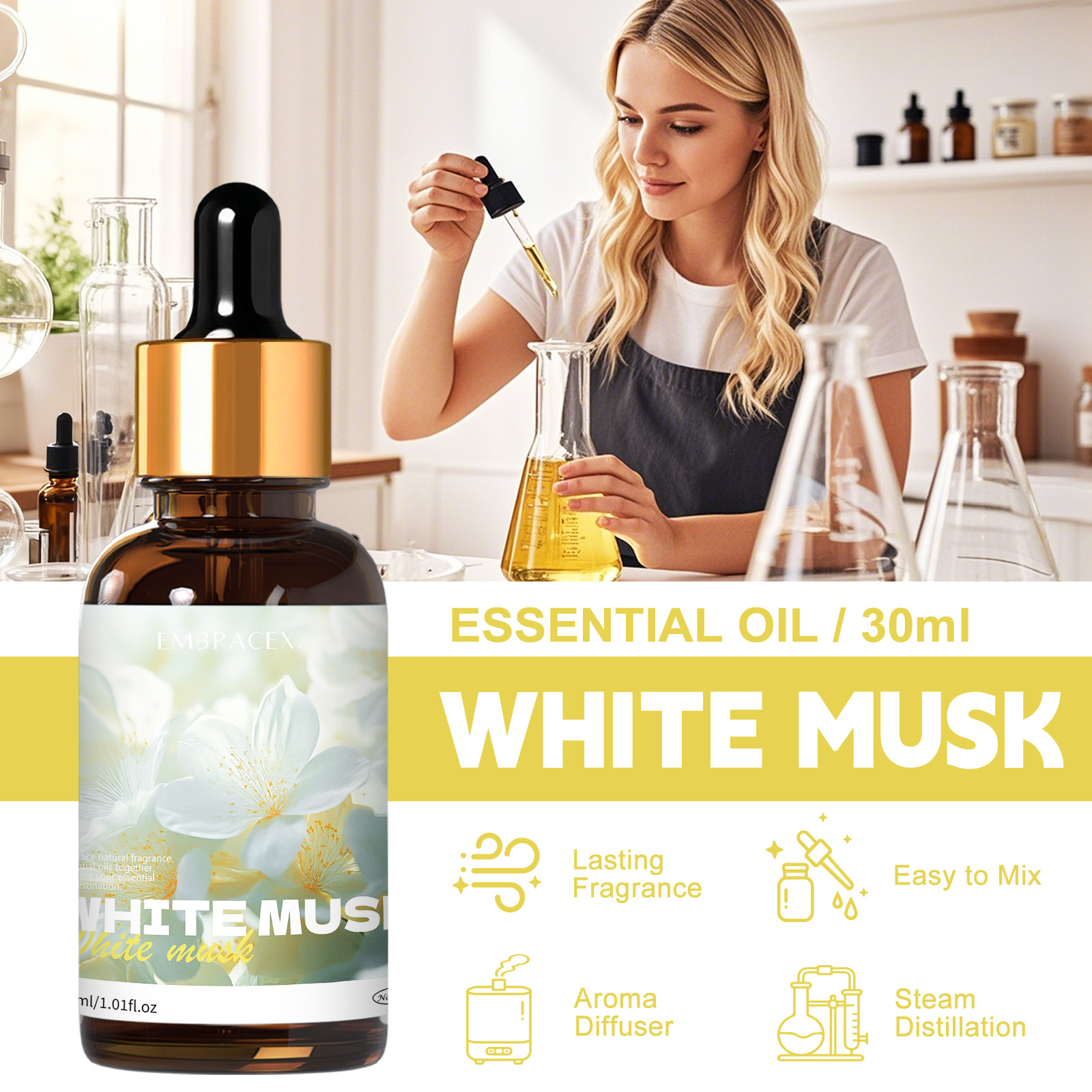 30ml White Musk Essential Oil  - Candle Supplies Fragrance Oil recension och pris