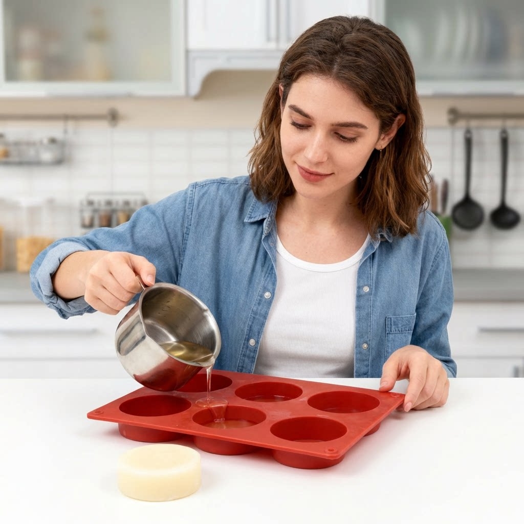 Round Silicone Soap Mold DIY H - Candle Supplies Wholesale recension och pris